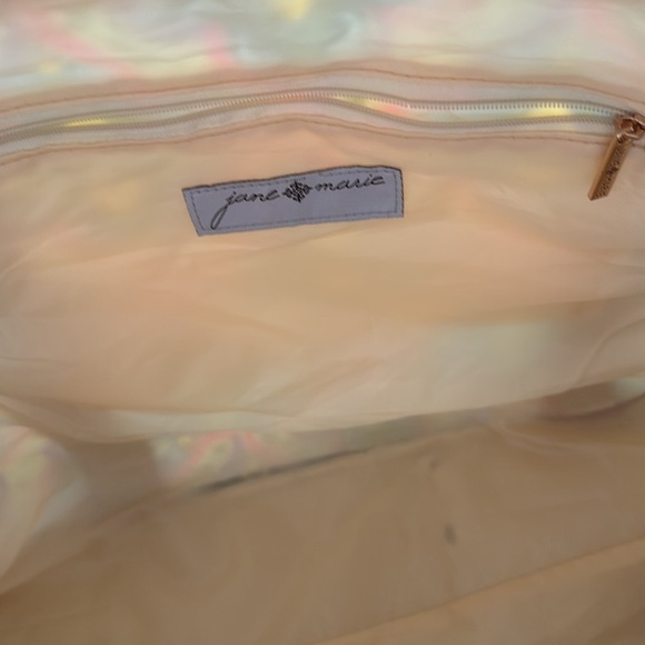 Jane Marie Waterproof Oversized Beach Bag “Check Me Out” Pink Green Paisley Tote - Picture 8 of 12